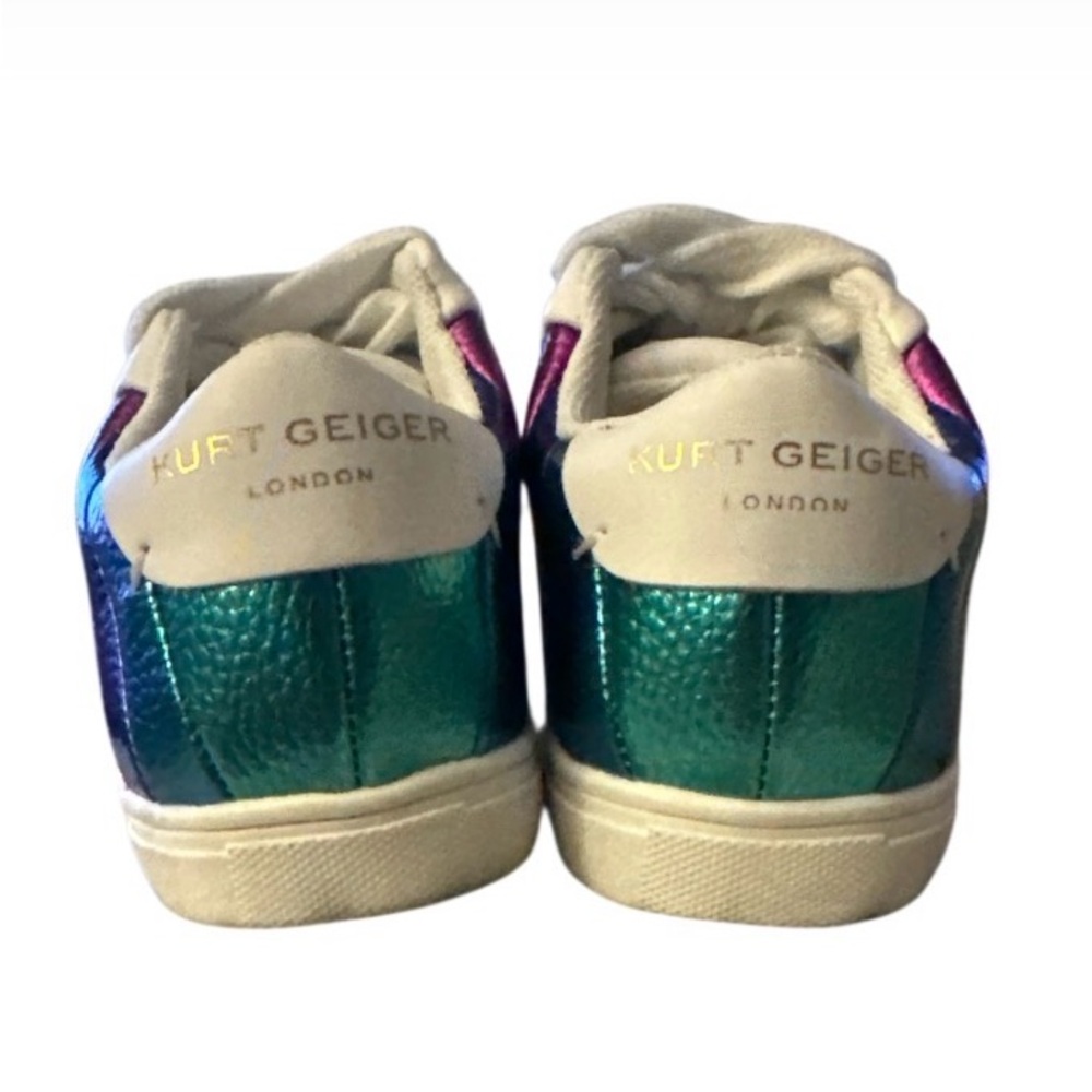 Kurt Geiger Mini Lane Stripe Kid Sneakers 24/8M With Rainbow Stripes - Picture 5 of 8
